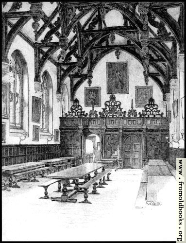 [Picture: XXIV.—Wadham College, The Hall Interior (greyscale version)]