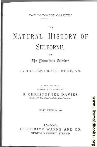 [Picture: Title Page (Natural History of Selborne)]