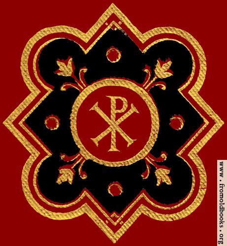 [Picture: Chi-rho symbol (Px) in red, black ad gold from front cover.]