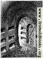Fig. 37. — Tunnel in the Catacombs of Rome