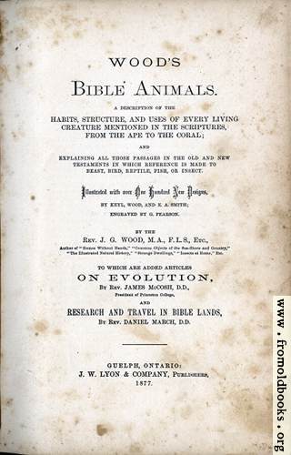 [Picture: Bible Animals Title Page]