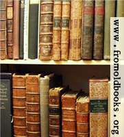 Pictures of old books: Two shelves of antiquarian books