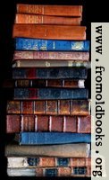 Stack of old books, dark background