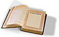 [Picture: Open Book with Victorian Border and Blank Page]