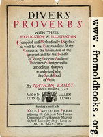 [picture: Title Page, Proverbs]